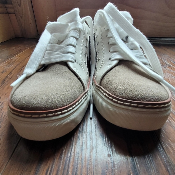 Crown Vintage KALINDA Leather and Suede Snake Print Sneakers - Picture 4 of 7